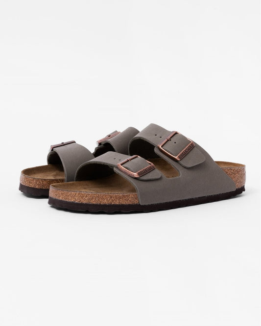 Birkenstock Arizona Birko-Flor Nubuck Womens Sandals - Stone