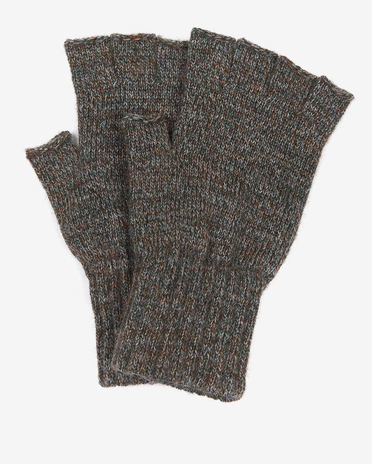 Barbour Mens Fingerless Gloves - Green