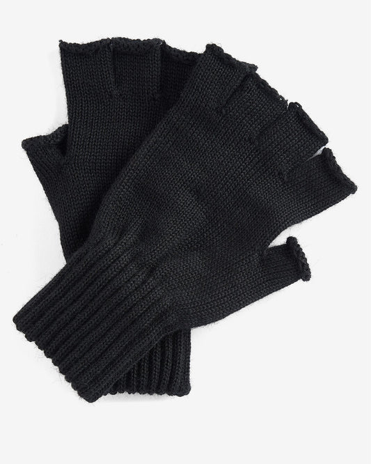 Barbour Mens Fingerless Gloves - Black