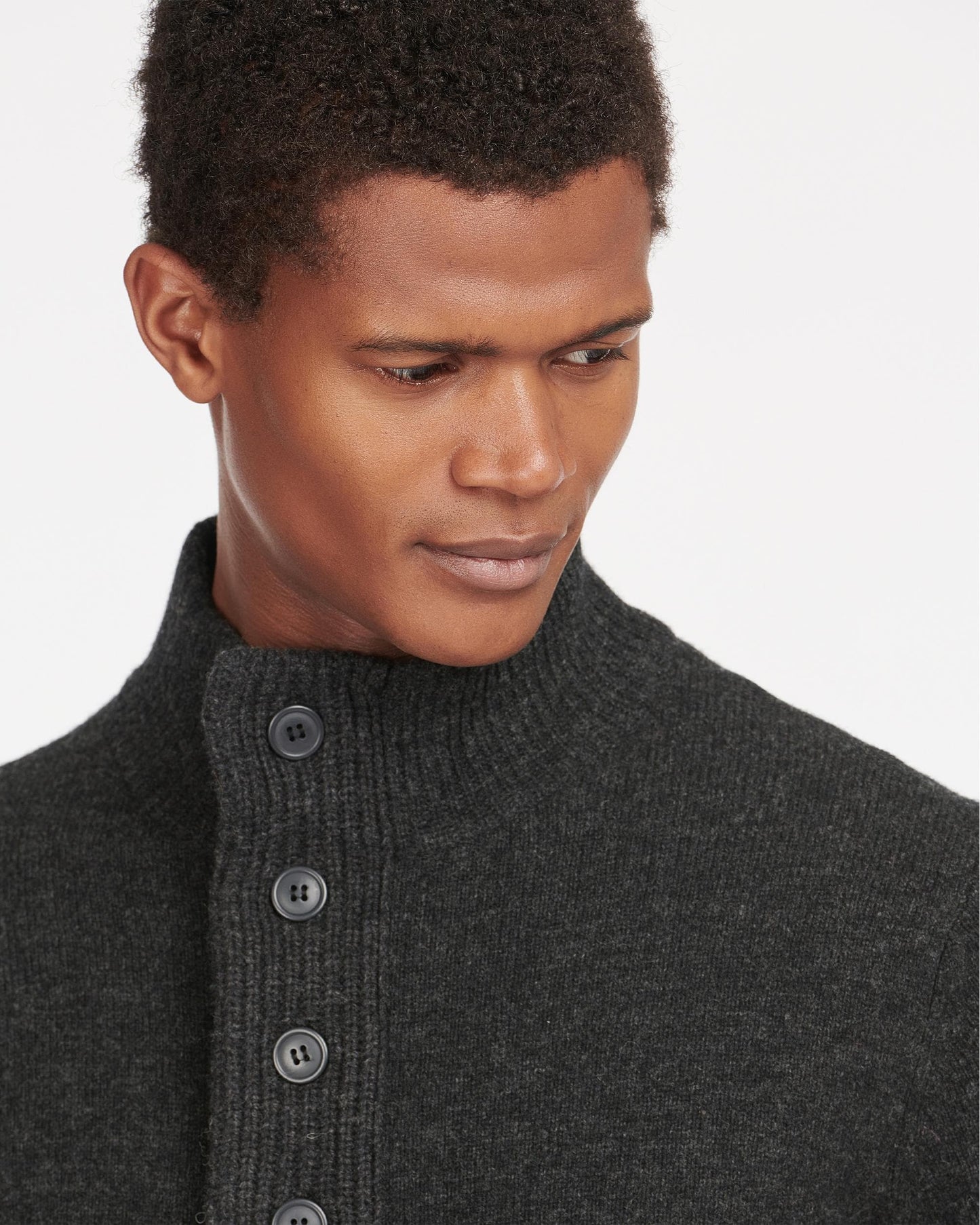 Barbour Essential Patch Half Zip Mens Jumper - Charcoal