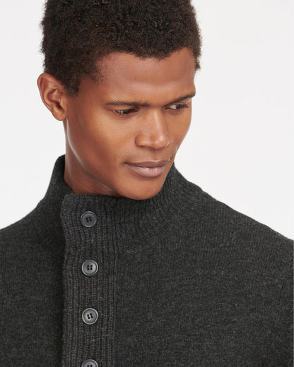Barbour Essential Patch Half Zip Mens Jumper - Charcoal
