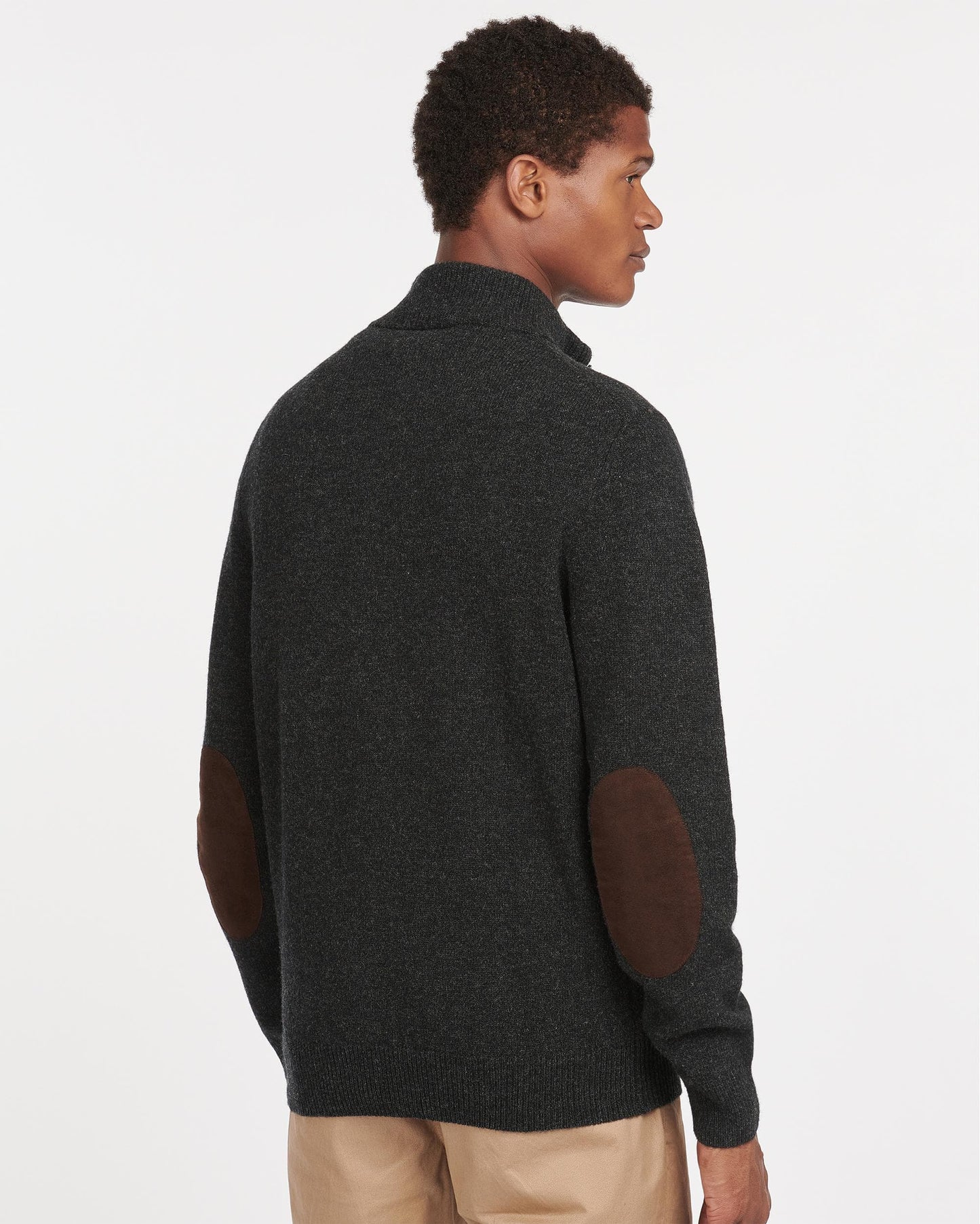 Barbour Essential Patch Half Zip Mens Jumper - Charcoal