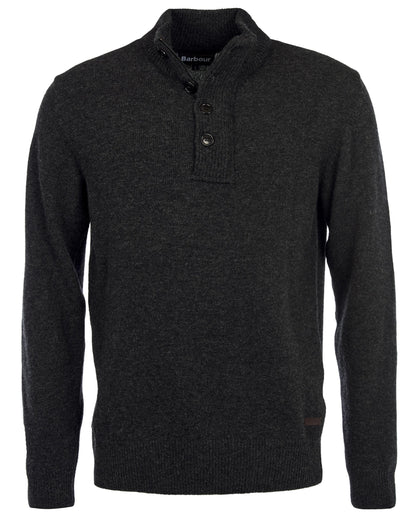 Barbour Essential Patch Half Zip Mens Jumper - Charcoal