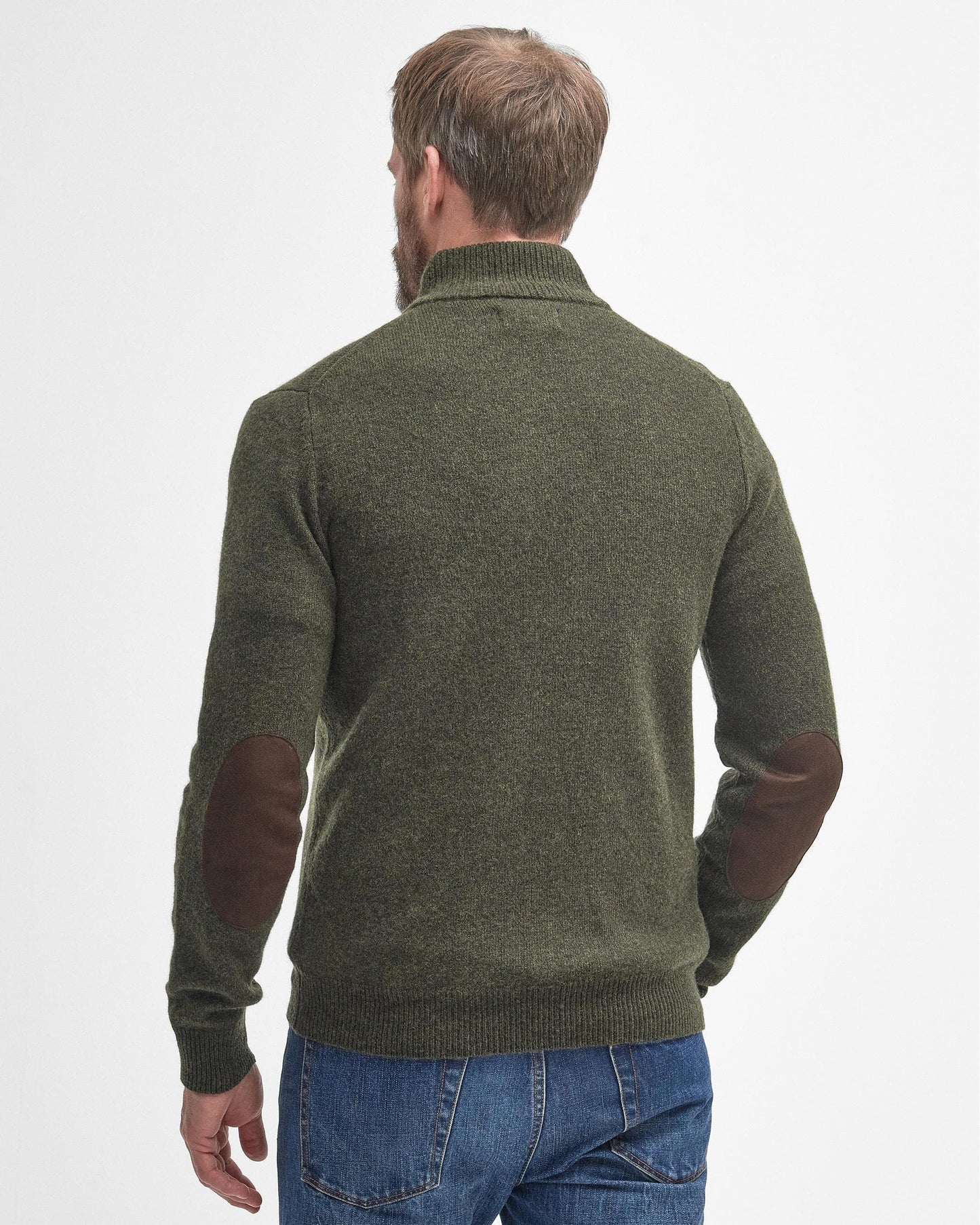 Barbour Essential Patch Half Zip Mens Jumper - Seaweed