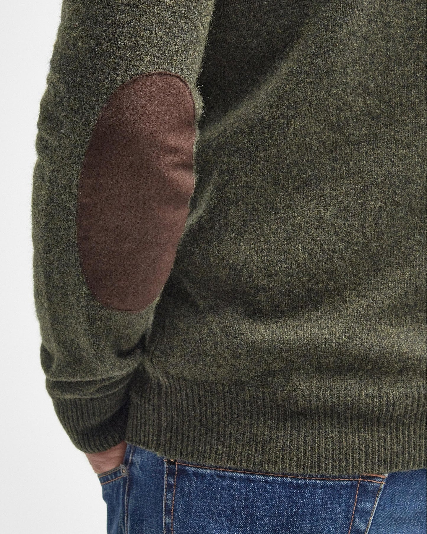 Barbour Essential Patch Half Zip Mens Jumper - Seaweed