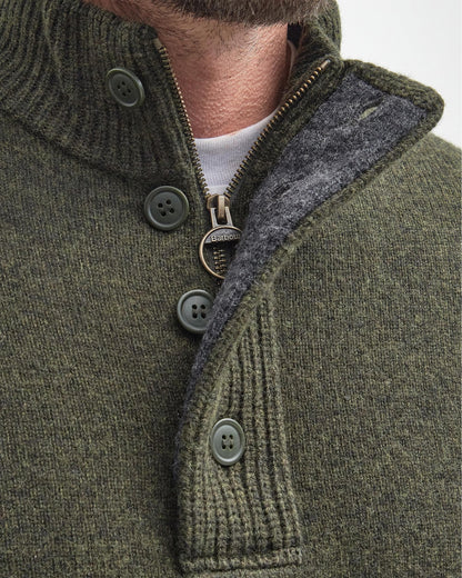 Barbour Essential Patch Half Zip Mens Jumper - Seaweed
