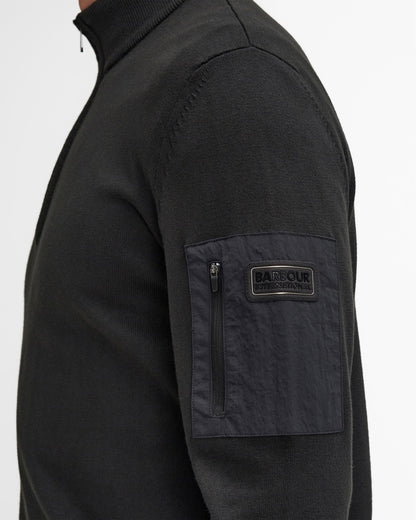 Barbour International Blades Mens Cotton Half Zip Jumper - Black