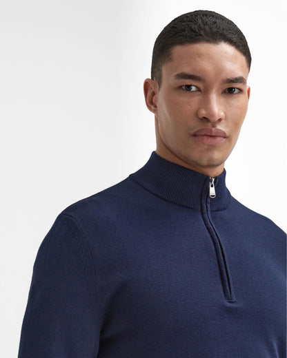 Barbour International Blades Mens Cotton Half Zip Jumper - Navy