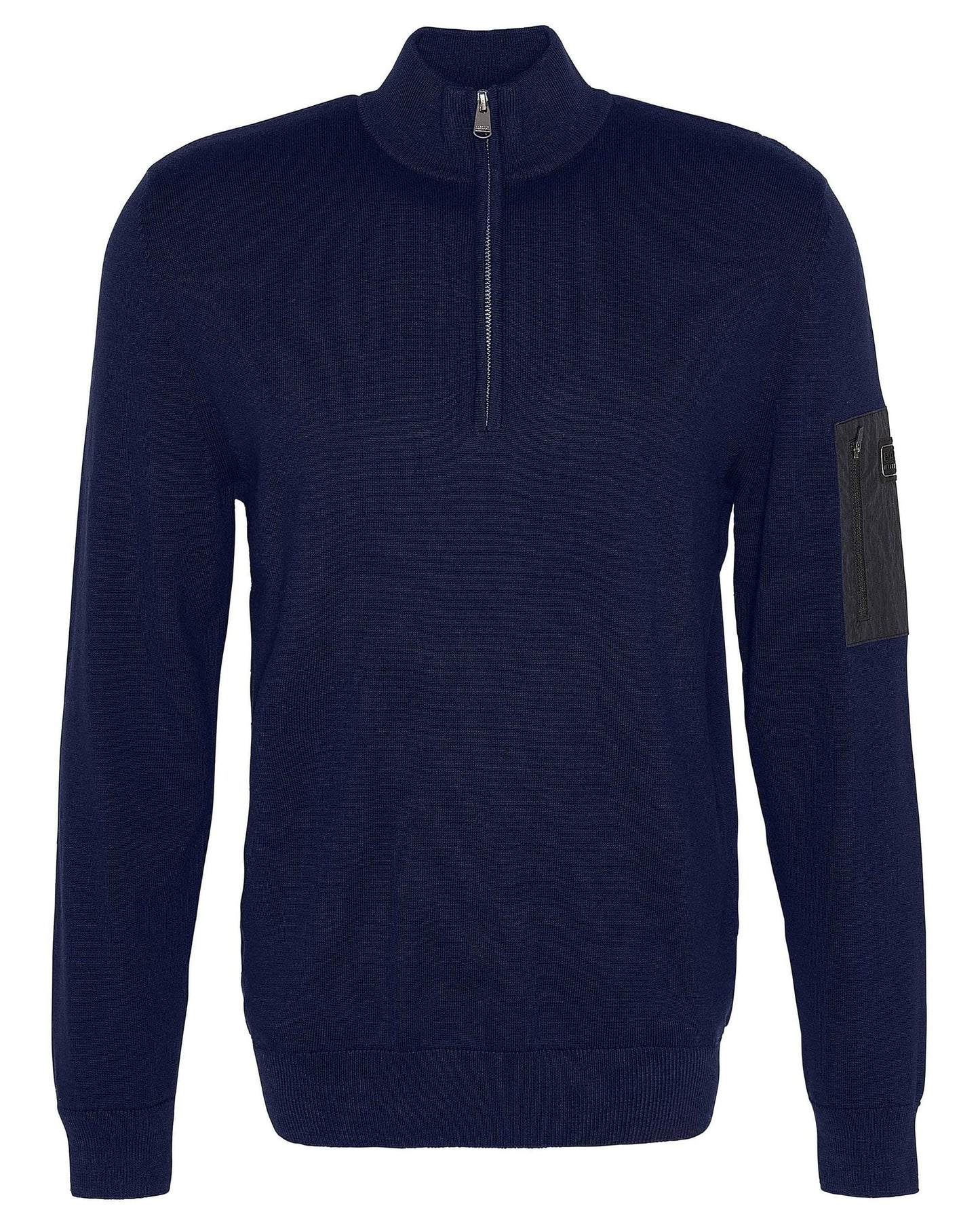 Barbour International Blades Mens Cotton Half Zip Jumper - Navy