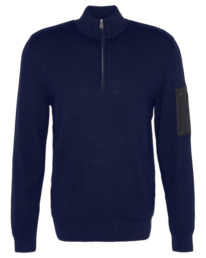Barbour International Blades Mens Cotton Half Zip Jumper - Navy