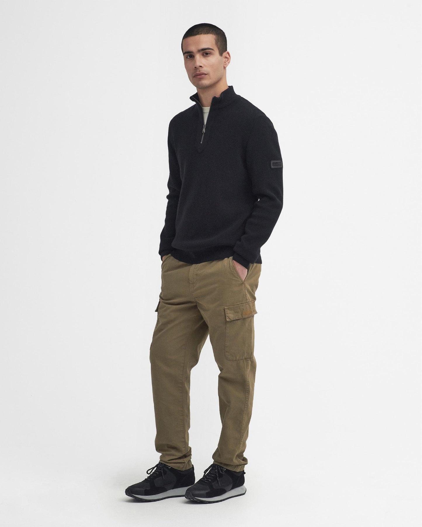 Barbour International Crawley Mens Funnel Neck Jumper - Black