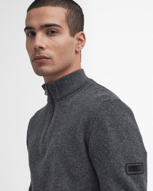 Barbour International Crawley Mens Funnel Neck Jumper - Charcoal Marl