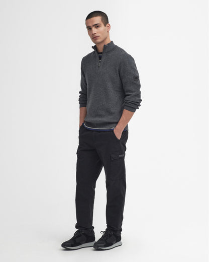 Barbour International Crawley Mens Funnel Neck Jumper - Charcoal Marl