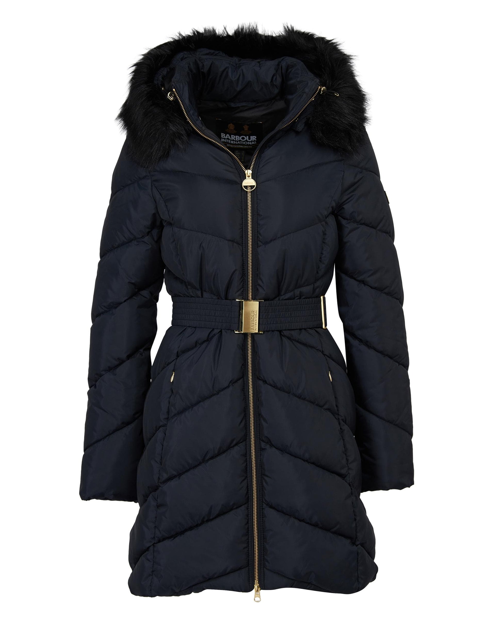 Barbour International East Moor Womens Long Quilted Jacket