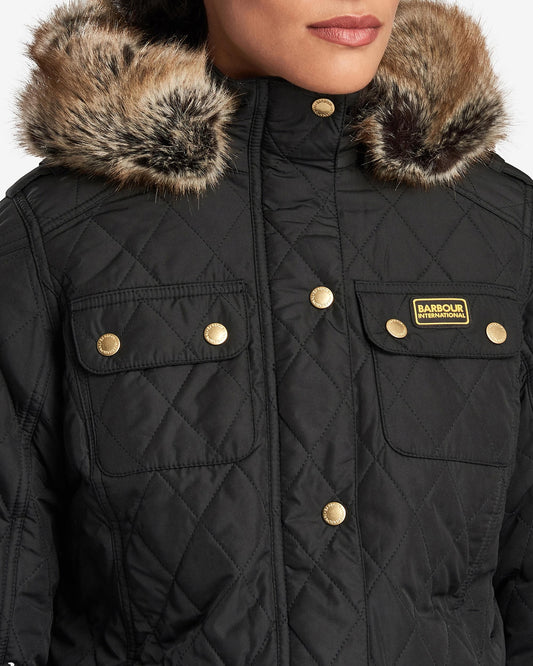 Barbour International Enduro Womens Quilted Jacket - Black