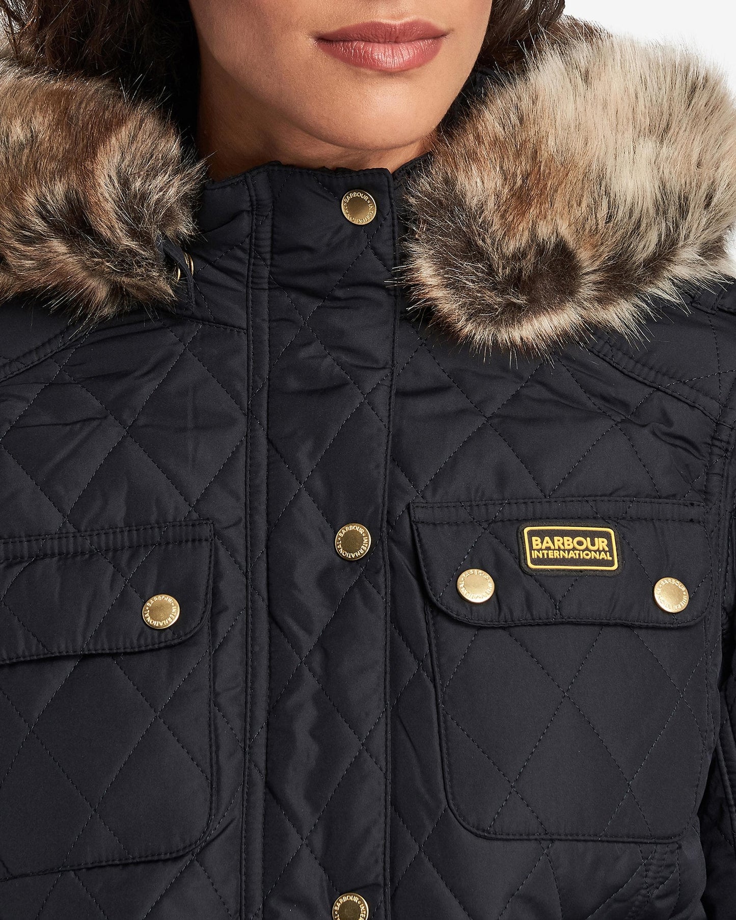 Barbour International Enduro Womens Quilted Jacket - Navy