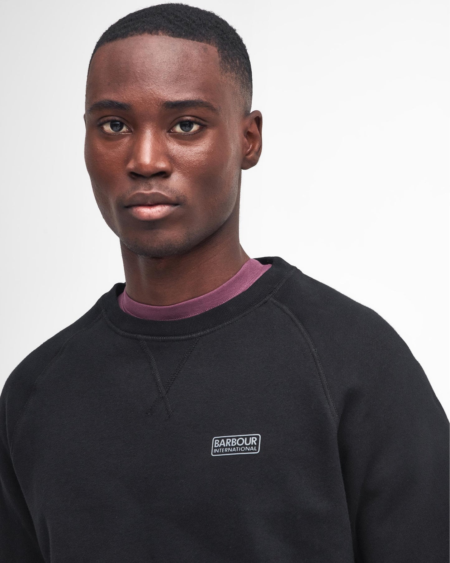 Barbour International Essential Crew Mens Sweatshirt - Black/Pewter