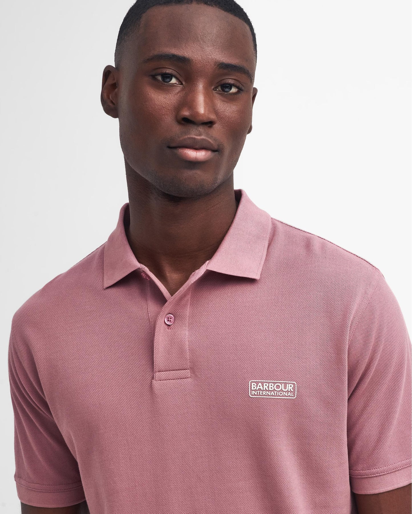 Barbour International Essential Short Sleeve Mens Polo - Granite Pink