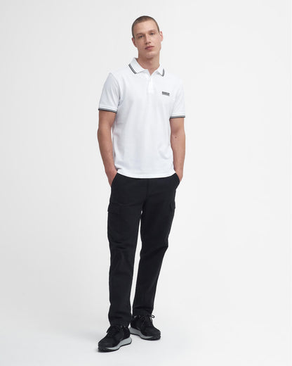 Barbour International Evan Mens Tipped Polo Shirt - White