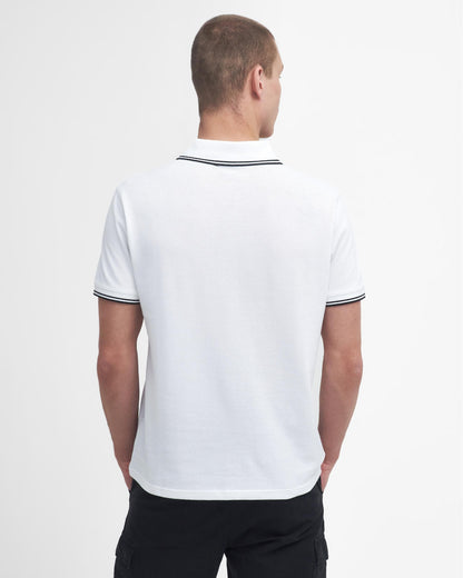 Barbour International Evan Mens Tipped Polo Shirt - White