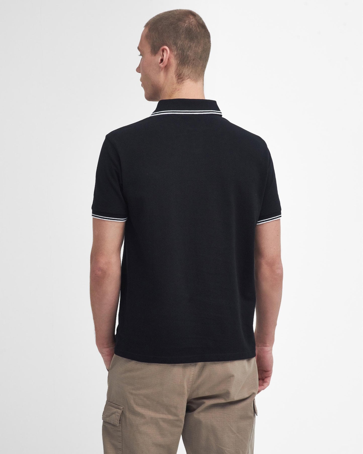 Barbour International Evan Mens Tipped Polo Shirt - Black