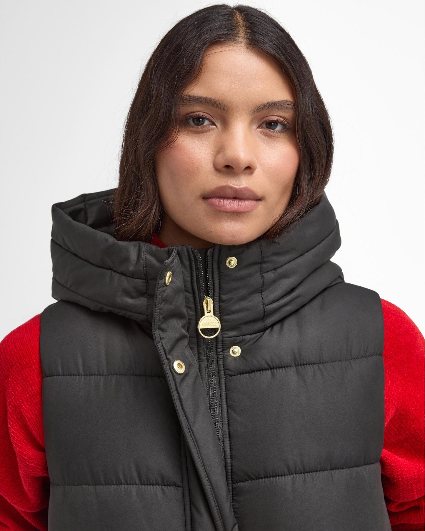 Barbour International Greyson Womens Long Puffer Gilet - Black