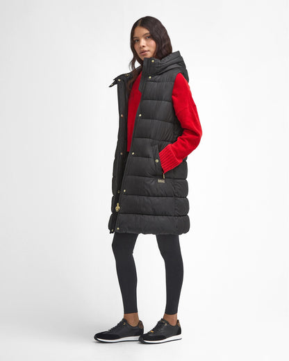 Barbour International Greyson Womens Long Puffer Gilet - Black
