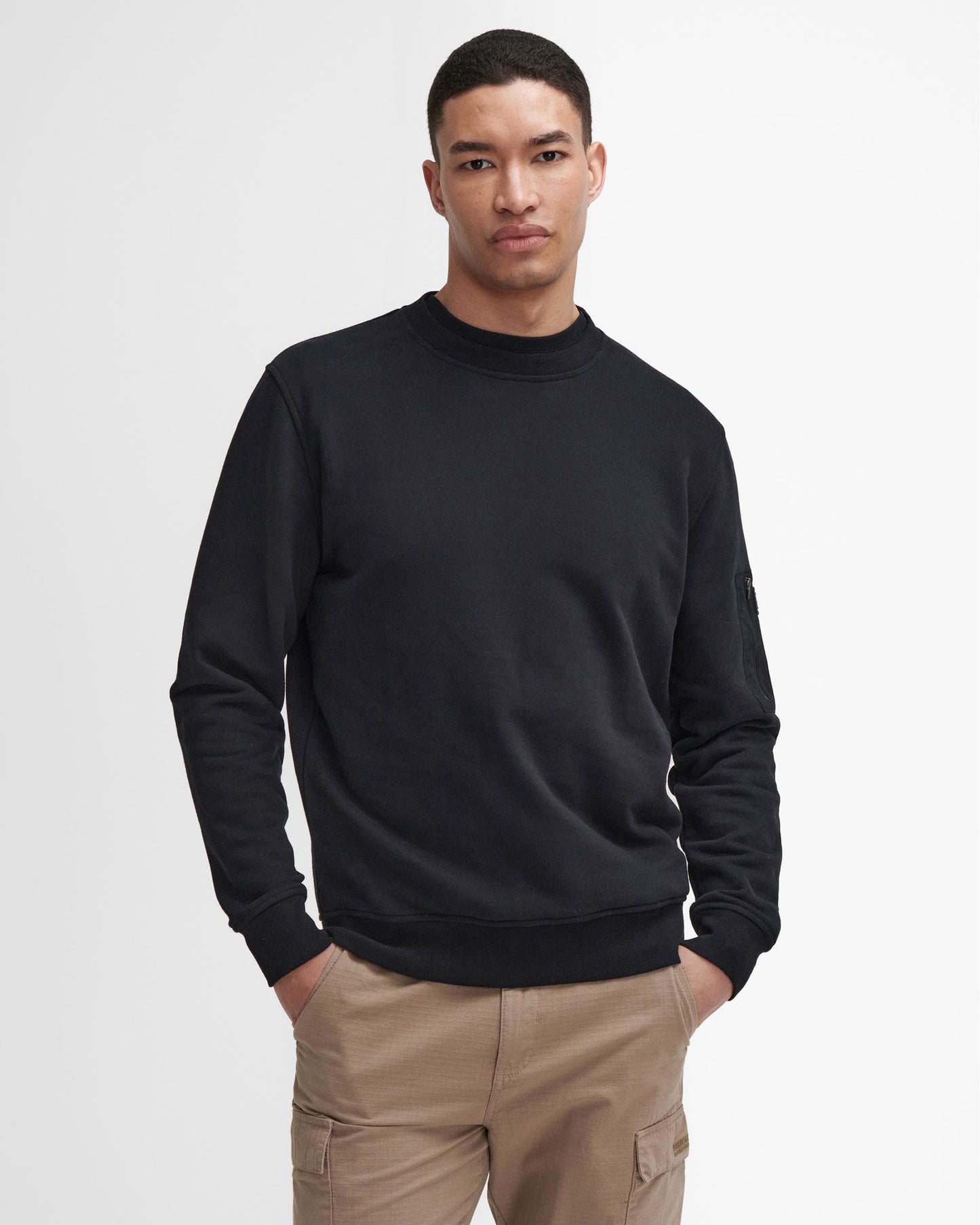 Barbour International Grip Mens C-Neck Sweatshirt - Black