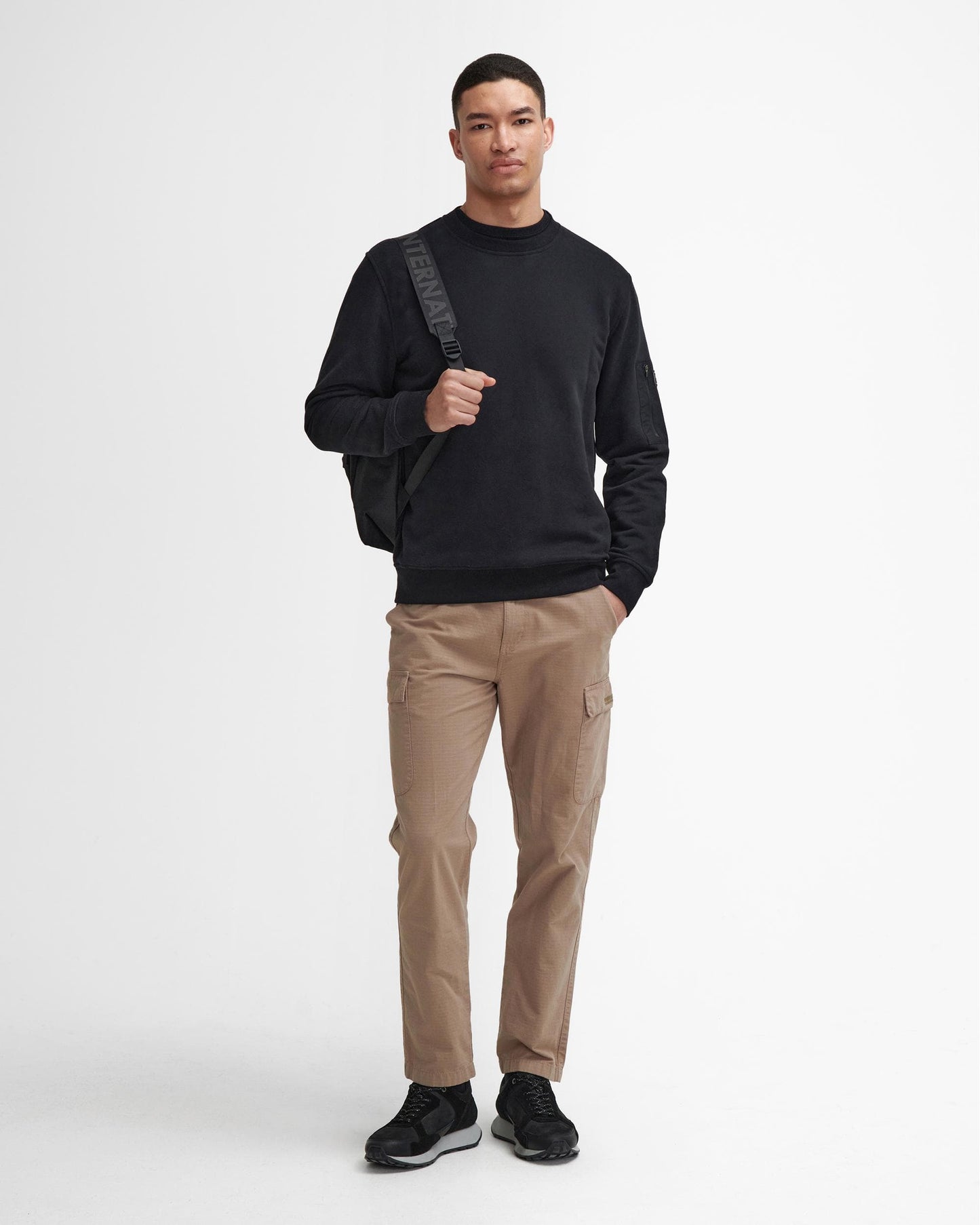 Barbour International Grip Mens C-Neck Sweatshirt - Black