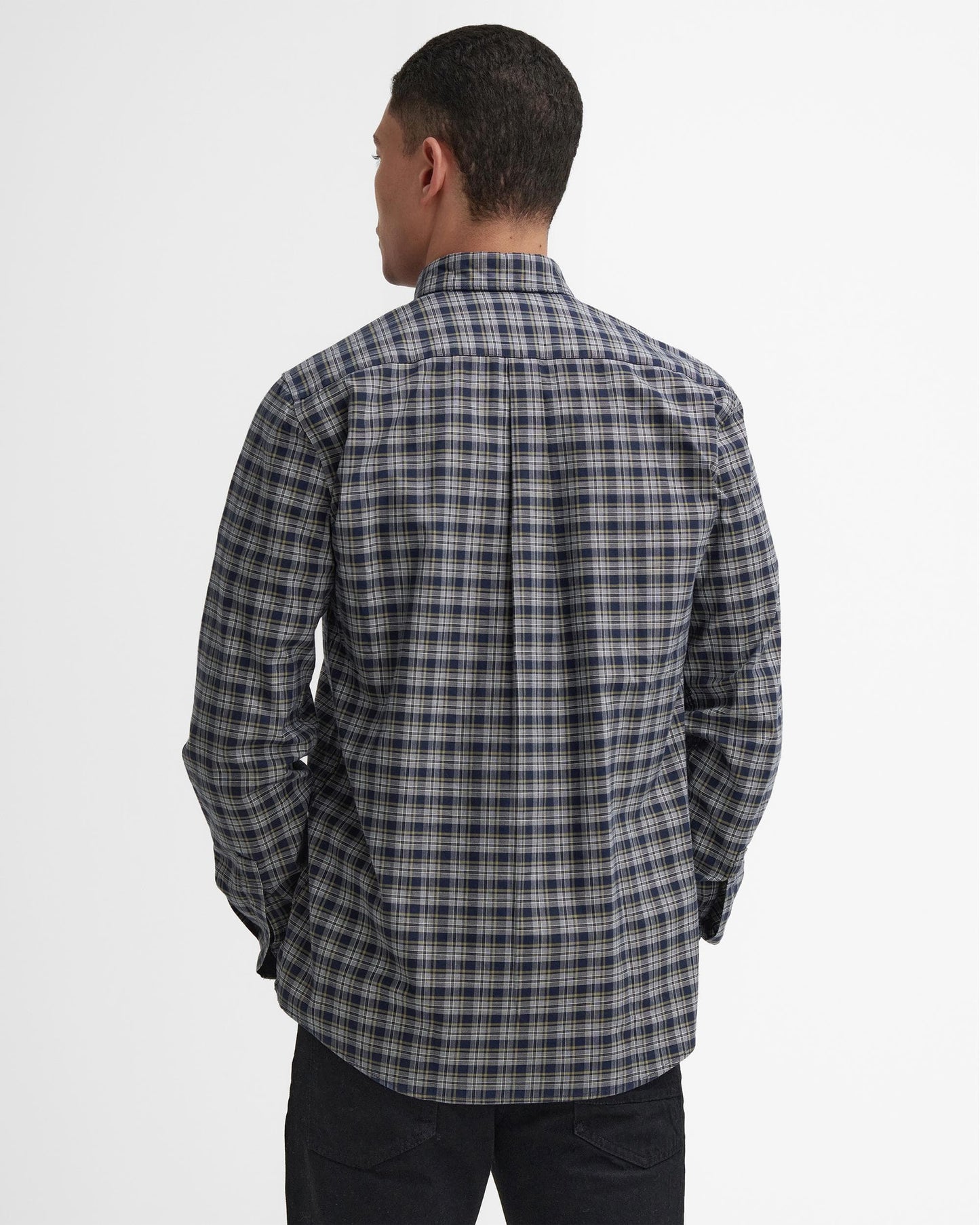 Barbour International Hawks Mens Check Long Sleeve Oxford Shirt - Bleached Olive