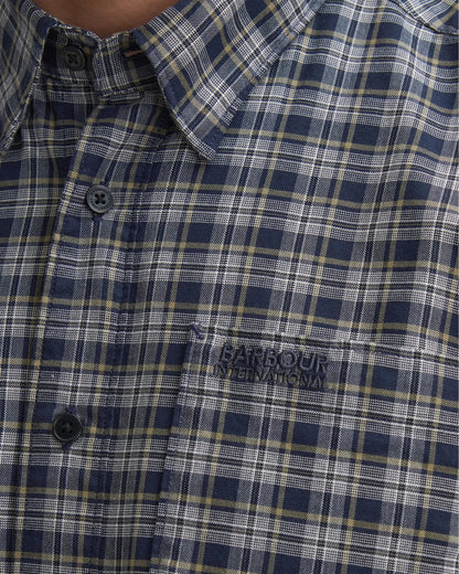 Barbour International Hawks Mens Check Long Sleeve Oxford Shirt - Bleached Olive