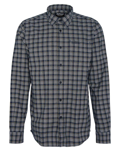 Barbour International Hawks Mens Check Long Sleeve Oxford Shirt - Bleached Olive