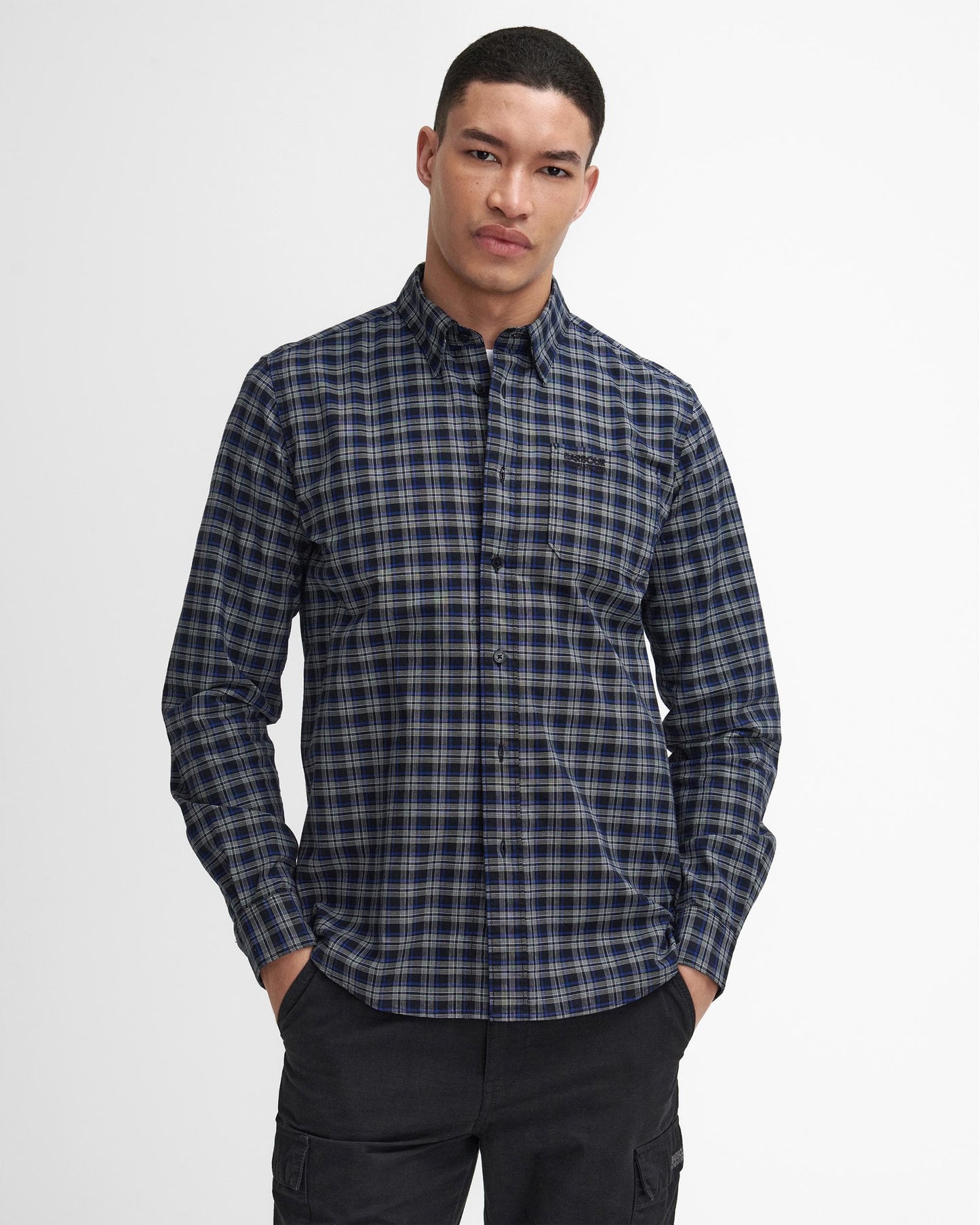Barbour International Hawks Mens Check Long Sleeve Oxford Shirt