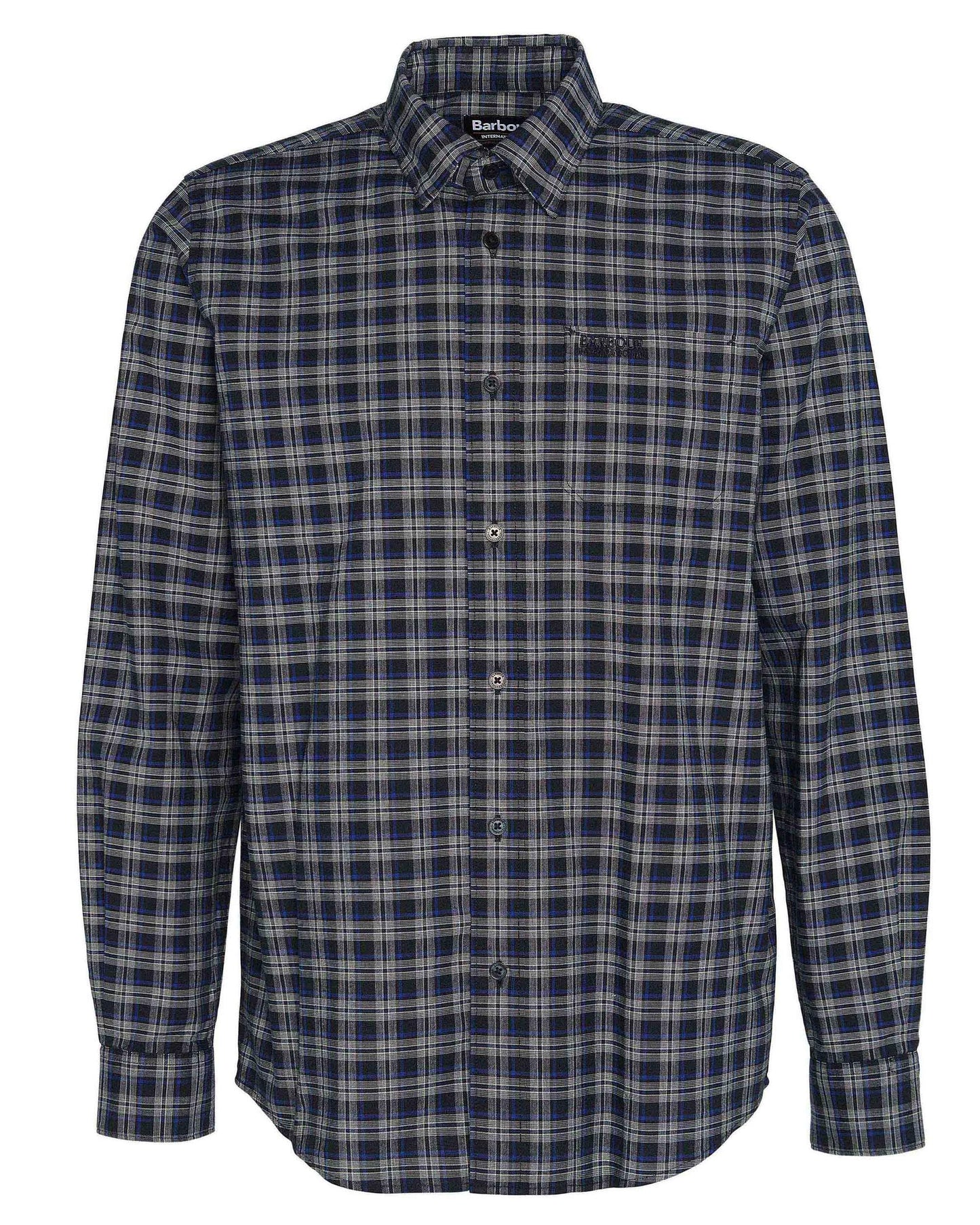 Barbour International Hawks Mens Check Long Sleeve Oxford Shirt - Sodalite Blue
