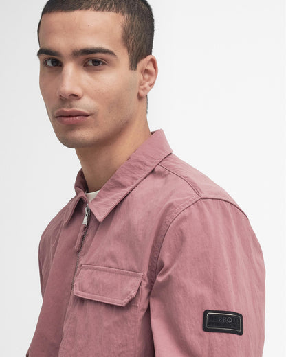 Barbour International Maze Peached Mens Overshirt - Granite Pink