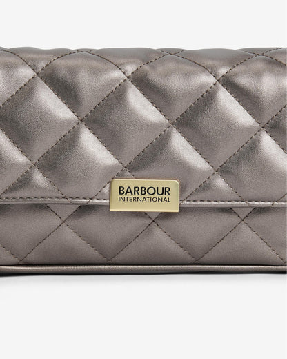 Barbour International Quilted Womens Mini Soho Crossbody Bag - Gun Metal