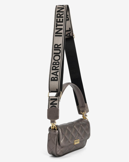Barbour International Quilted Womens Mini Soho Crossbody Bag - Gun Metal
