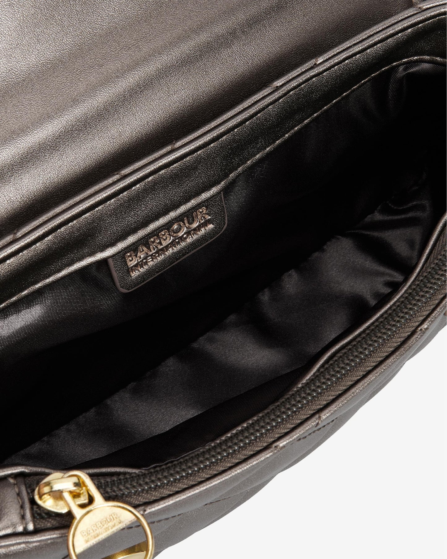 Barbour International Quilted Womens Mini Soho Crossbody Bag - Gun Metal