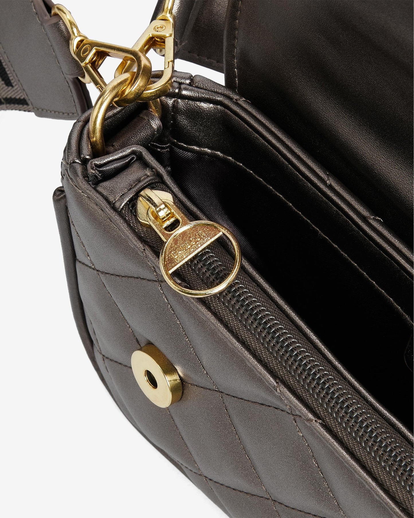 Barbour International Quilted Womens Mini Soho Crossbody Bag - Gun Metal