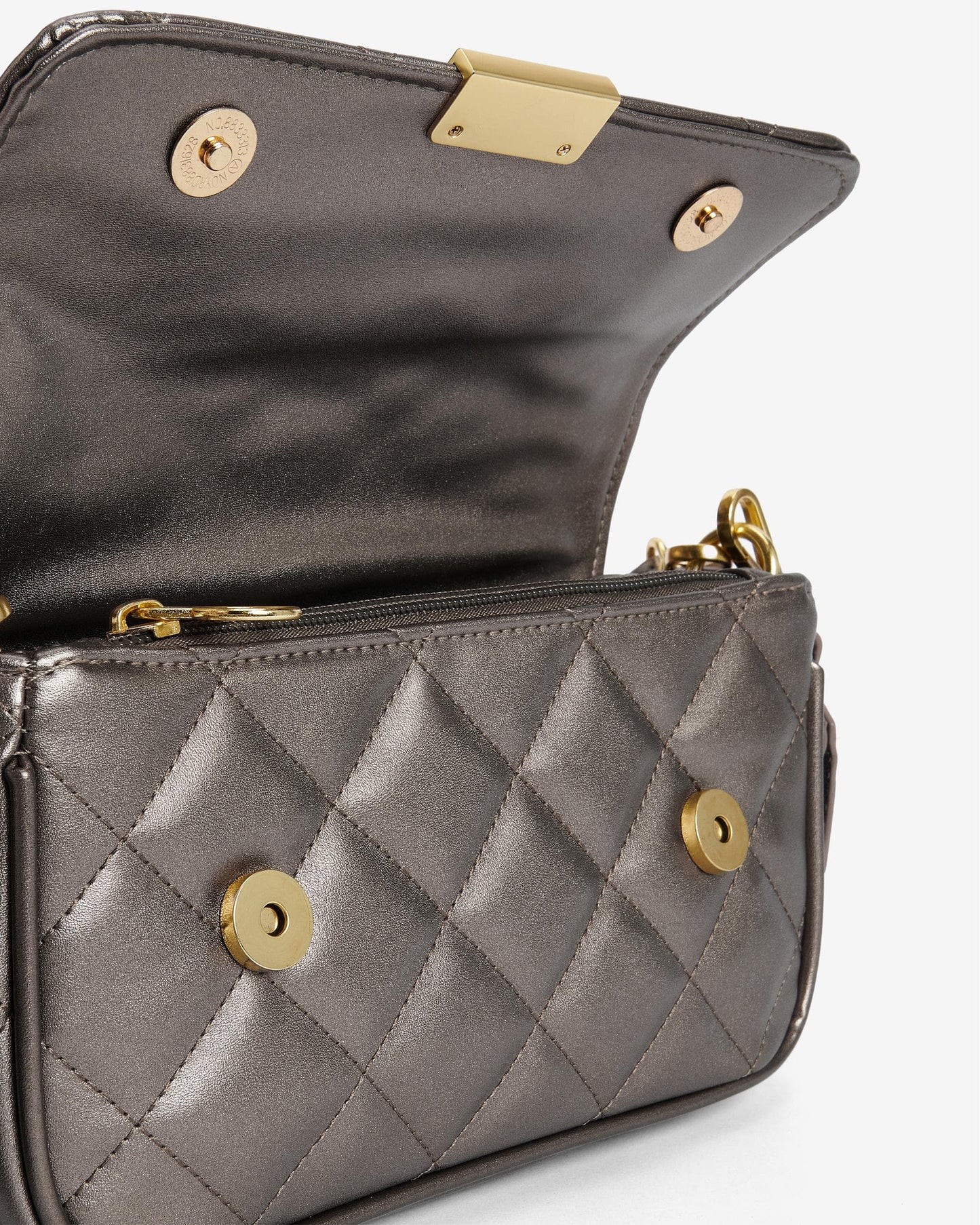 Barbour International Quilted Womens Mini Soho Crossbody Bag - Gun Metal