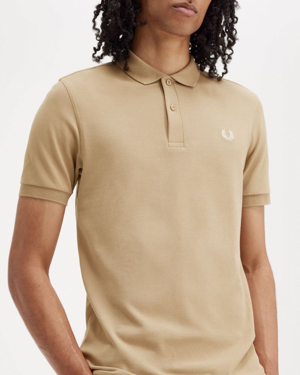 Fred Perry Mens Plain Signature Polo Shirt - Warm Stone/Oatmeal V19