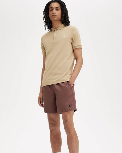 Fred Perry Mens Plain Signature Polo Shirt - Warm Stone/Oatmeal V19