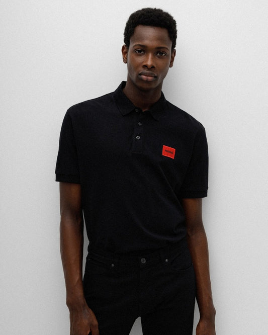 HUGO Dereso222 Mens Cotton Piqué Slim-Fit Polo Shirt with Logo Label NOS