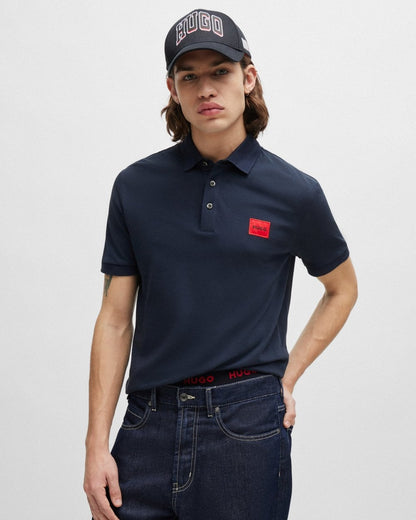 HUGO Dereso222 Mens Cotton Piqué Slim-Fit Polo Shirt with Logo Label NOS