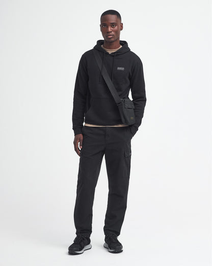Barbour International Small Logo Mens Hoodie - Black/Pewter