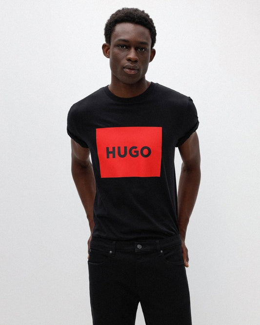 HUGO Dulive222 Mens Large Label Logo T-Shirt NOS