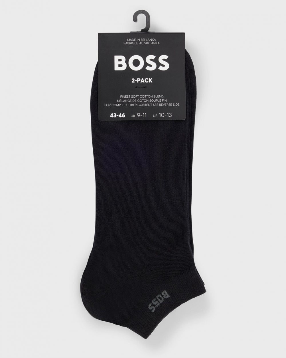 BOSS Orange Two-Pack of Ankle Length Socks in Stretch Fabric NOS - Black 001