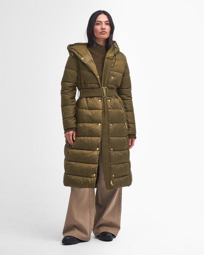 Barbour International Track Line Womens Long Quilted Jacket