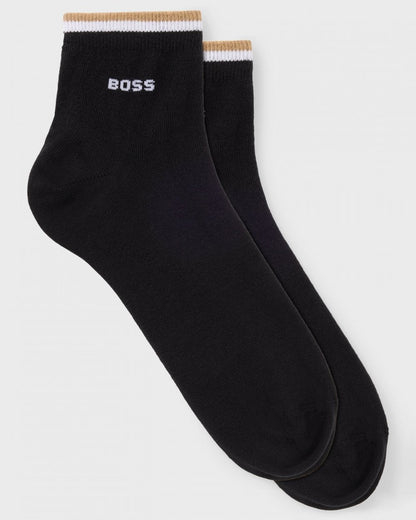 BOSS Orange Mens Two-Pack of Short Length Socks with Signature Stripe NOS