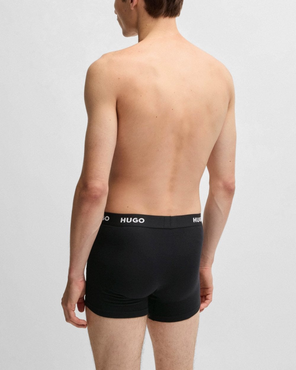 HUGO HUGO Mens Three-Pack of Stretch-Cotton Boxer Briefs with Logo Waistbands NOS